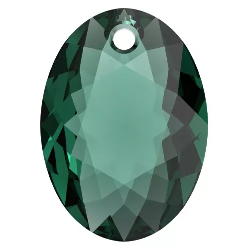 11.5mm PureCrystal 6438 Elliptic Cut Pendant - Emerald x1
