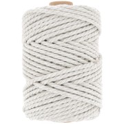 5mm Macrame Cotton Cord Spool - Gris Twist x50m|raw }}