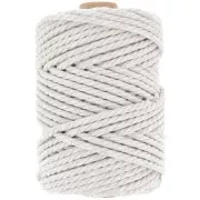 Bobine de cordon en coton pour macramé 5 mm - Gris Twist x50m