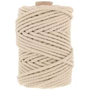Bobine de cordon en coton pour macramé 5 mm - Beige x50m