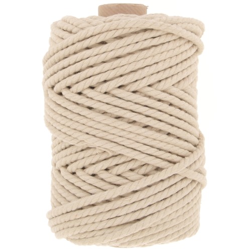 5mm Macrame Cotton Cord Spool - Beige x50m