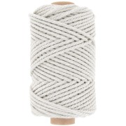 3mm Spool of cotton cord for macramé - Gris Twist x50m|raw }}
