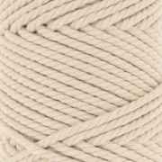 3mm Spool of cotton cord for macramé - Beige x50m