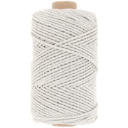 2mm Cotton macramé cord spool - Grey Twist x100m|raw }}