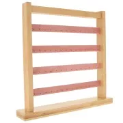 33x30cm Jewelry box - Earrings display - Bamboo - Suede Pink x1