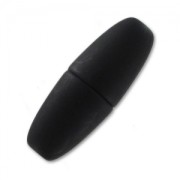 Magnetic clasp 32 mm for 4 mm cord silver tone black mat x1|raw }}