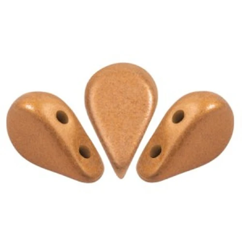 5x8mm Amos® Glass beads by Puca® - Metallic Apricot Mat x10g