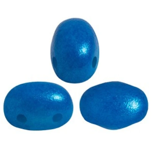 7x5mm Glass beads Samos® by Puca® - Capri Blue Pearl x10g