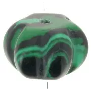 12mm Round pumpkin bead imitation gemstone - Malachite x1