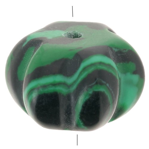12mm Round pumpkin bead imitation gemstone - Malachite x1