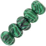 12mm Round pumpkin bead imitation gemstone - Malachite x1