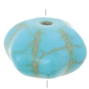 12mm Round pumpkin bead imitation gemstone - Turquoise x1