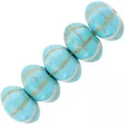 12mm Round pumpkin bead imitation gemstone - Turquoise x1