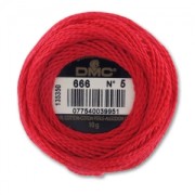 DMC cotton pearl  n°5 Red (666) x45m