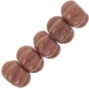 12mm Round pumpkin bead imitation gold stone - imitation sunstone x1