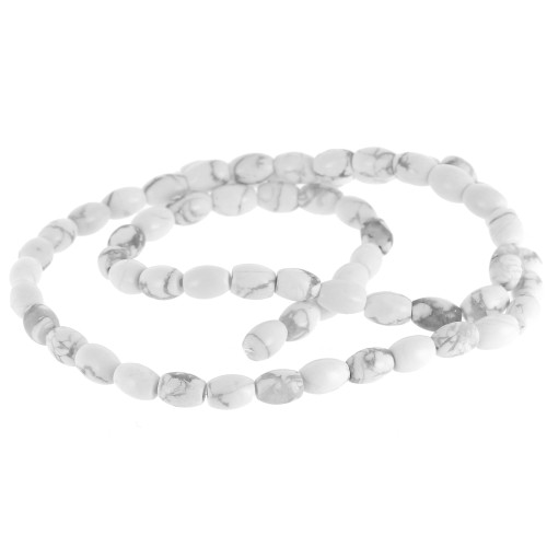 6x4mm Gemstone olive beads - Howlite x40cm