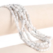 6x4mm Gemstone olive beads - Howlite x40cm