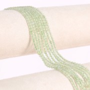 Round faceted beads 3 mm gemstone - Prehnite x39cm