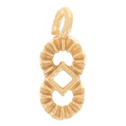 9x4mm Mini hollowed-out ethnic charm - Fine Gold Plated x1|raw }}