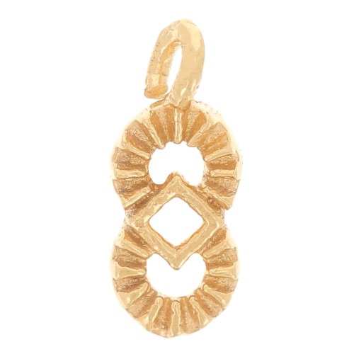 9x4mm Mini hollowed-out ethnic charm - Fine Gold Plated x1