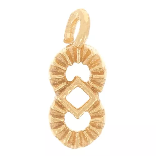 9x4mm Mini hollowed-out ethnic charm - Fine Gold Plated x1