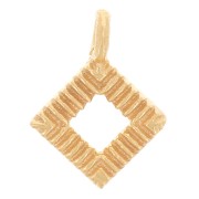 9x7mm Mini hollow diamond charm - Fine Gold Plated x1|raw }}