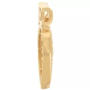 19x10mm openwork drop pendant with small balls - 3-micron gold-plated x1