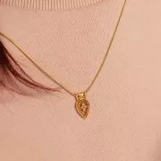 19x10mm openwork drop pendant with small balls - 3-micron gold-plated x1