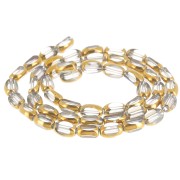 7x4mm glass Faceted olive beads - Crystal - Gold x31cm