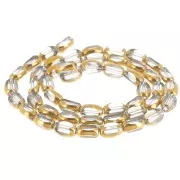 Crystal - 7x4mm glass Faceted olive beads - Crystal - Gold x31cm 7x4mm glass Faceted olive beads - Crystal - Gold x31cm