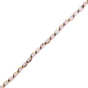 7x4 mm faceted olive-colored glass beads - Light Amethyst - Gold-plated x 32 cm