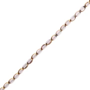 7x4 mm faceted olive-colored glass beads - Light Amethyst - Gold-plated x 32 cm