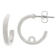 17mm open hoop earrings with closed ring - Fine silver plating x2|raw }}