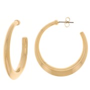35mm Wide open hoop earrings - Fine Gold-plated x2