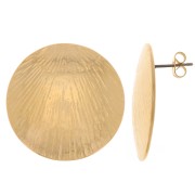 30mm Textured Round EarStuds - Fine Gold-plated x2|raw }}