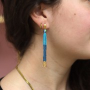 7x4.5mm curved triangular earstuds with hole - Fine Gold Plated x2