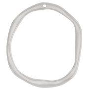 47x41.5mm Oval irregular pendant - Fine silver plating x1