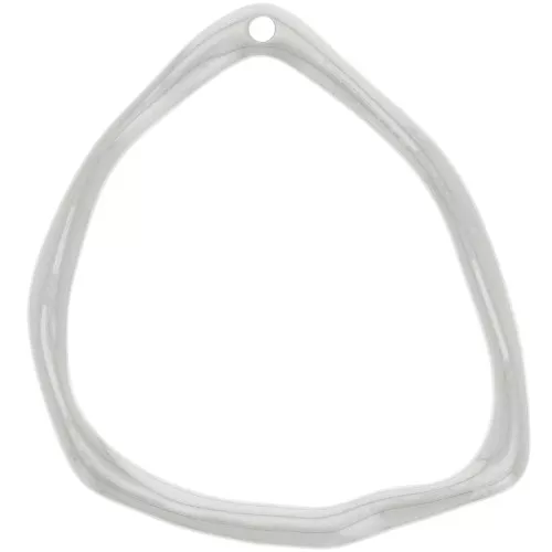 39x35mm Irregular triangle pendant - Fine silver plating x1