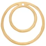 36mm Double irregular circle pendant - Fine Gold Plated x1