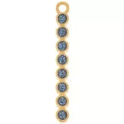 32x4mm bar pendant with epoxy resin - Gold-plated - Blue glitter x1