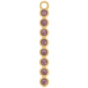 32x4mm bar pendant with epoxy resin - Gold-plated - Purple glitter x1|raw }}