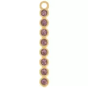 32x4mm bar pendant with epoxy resin - Gold-plated - Purple glitter x1