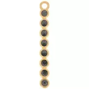 32x4mm bar pendant with epoxy resin - Gold-plated - Black glitter x1