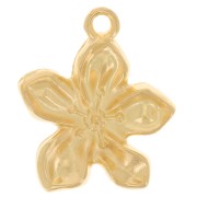 18x15mm Flower pendant - Fine gold plated x1