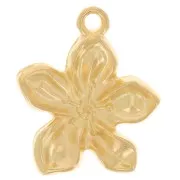18x15mm Flower pendant - Fine gold plated x1