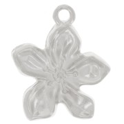18x15mm Flower pendant - Fine silver plating x1|raw }}