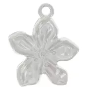 18x15mm Flower pendant - Fine silver plating x1