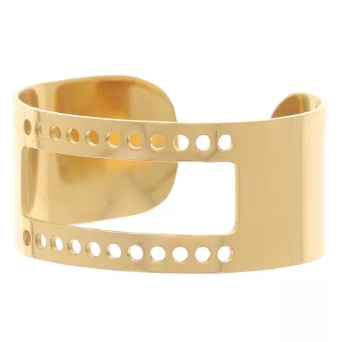 Stainless steel 316L Adjustable ring for bead weaving - S52 to S60 - Gold x1