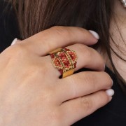 Stainless steel 316L Adjustable ring for bead weaving - S52 to S60 - Gold x1