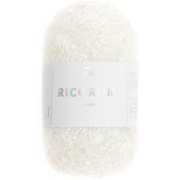 Ricorumi Lamé Wool by Rico Design for Amigurumi - Iridescent White 003 x10g